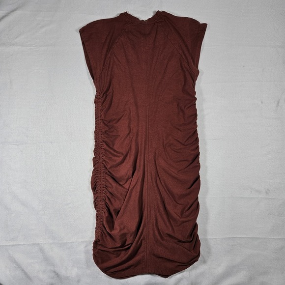 Athleta Dresses & Skirts - Athleta Presidio Ruched Dress Mahogany Brown Cotton Stretch Medium Summer